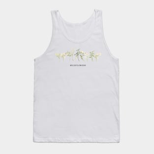 Vintage White Wildflowers Floral Cottagecore Tank Top